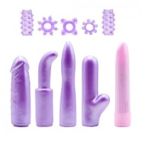 Изкушаващ комплект от секс играчки в перлен лилав цвят