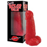 Близалка във формата на голям червен пенис за упражнения