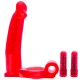 Дилдо Double Penetrator Red Vibrating Cock Ring And Dildo | цена 113.83 лв.