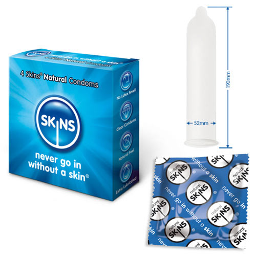 Комплект презервативи Skins истинско усещане 4 броя | цена 10.46 лв.