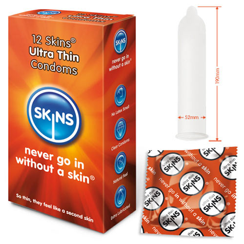 Комплект презервативи Skins ултра тънки 12 броя | цена 28.43 лв.