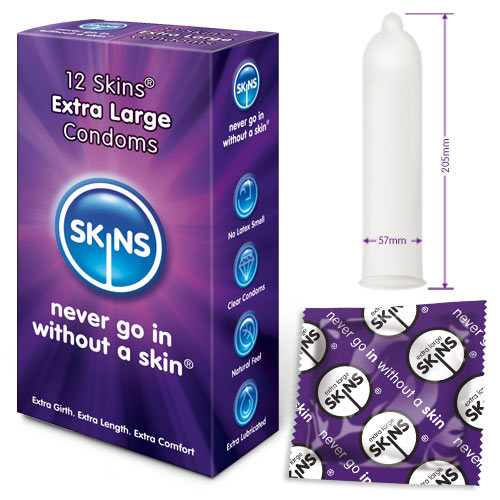 Комплект презервативи Skins размер XL 12 броя | цена 28.43 лв.