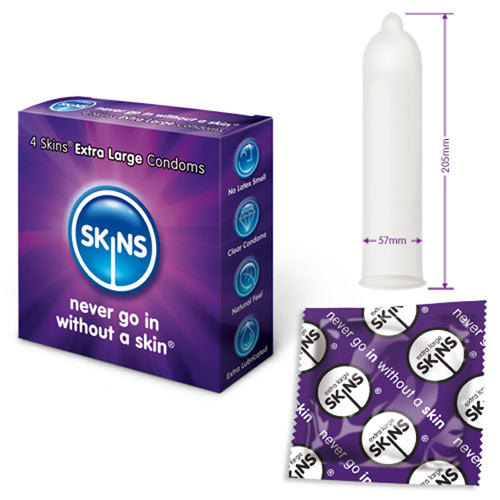 Комплект презервативи Skins размер XL 4 броя | цена 11.95 лв.