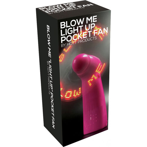 Джобен розов вентилатор със светещ надпис Издухай ме! | цена 31.43 лв.