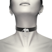 COQUETTE HAND CRAFTED CHOKER VEGAN LEATHER  - DOUBLE RIN