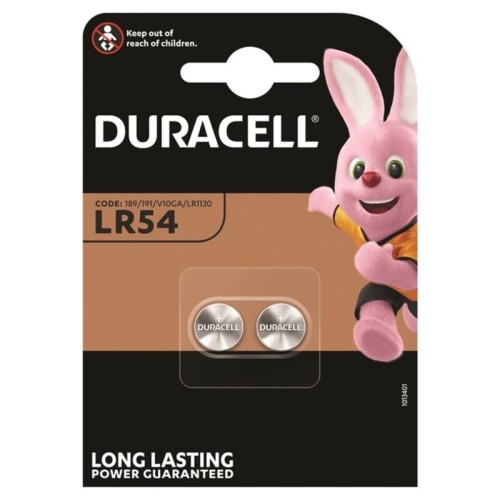 DURACELL ALKALINE BUTTON BATTERY LR54 LR1130 AG10 1,5V 2 UNIT