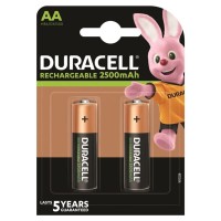 DURACELL RECHARGEABLE BATTERY HR6 AA 2500mAh 2 UNIT