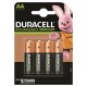 DURACELL RECHARGEABLE BATTERY HR6 AA 2500mAh 4 UNIT