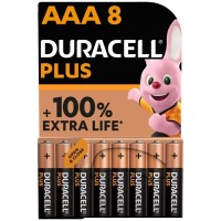 DURACELL PLUS POWER 100 ALKALINE BATTERY AAA LR03 8 UNIT