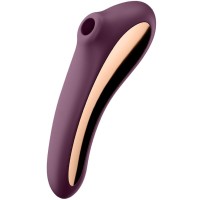 SATISFYER DUAL KISS CLIT STIMULATING - WINE RED
