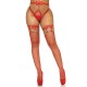 LEG AVENUE VEGAN LEATHER TIGH HIGH GARTER ONE SIZE - RED