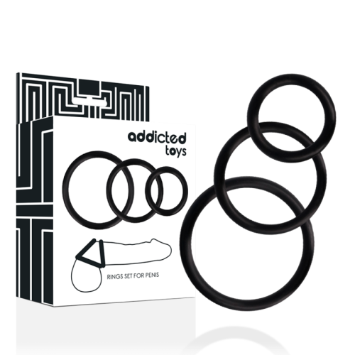 Комплект пенис рингове ADDICTED TOYS - RINGS SET FOR PENIS BLACK | ADDICTED TOYS Комплект пенис рингове ADDICTED TOYS - RINGS SET FOR PENIS BLACK