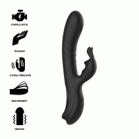 BLACK&SILVER - JAMIE RECHARGEABLE SILICONE RABBIT STIMUL