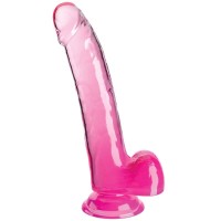 Дилдо KING COCK CLEAR - DILDO WITH TESTICLES 20.3 CM PINK