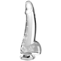 Дилдо KING COCK CLEAR - DILDO WITH TESTICLES 15.2 CM TRA