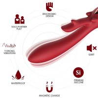 Вибратор ARMONY - ELK VIBRATOR RABBIT CURVED RED