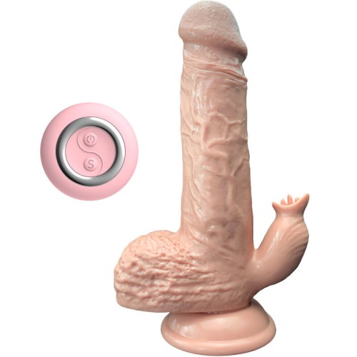 Вибратор ARMONY - REALISTIC VIBRATOR & THRUSTING DILDO WITH TONGUE STIMULATOR 19 CM