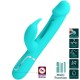 Вибратор PRETTY LOVE - KAMPAS RABBIT 3 IN 1 MULTIFUNCTION VIBRATOR WITH TONGUE AQUA GREEN