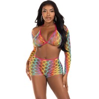 Бельо LEG AVENUE - THREE PIECE SET MULTICOLOR