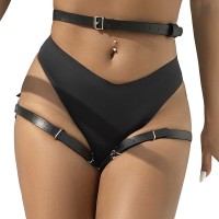 Бельо SUBBLIME - LEATHER WAIST AND LEG HARNESS BLACK ONE