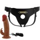 Пенис колан PRETTY LOVE - MARION HARNESS UNIVERSAL BRIEFS WITH VIBRATION DILDO 19 CM BROWN