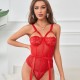 Секси боди SUBBLIME - TEDDY WITH GARTER STRAP DETAIL CHEST RED L/XL