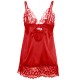 Бельо SUBBLIME - SATIN BABYDOLL WITH LACE RED S/M