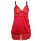 Бельо SUBBLIME - SATIN BABYDOLL WITH LACE RED L/XL