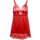 Бельо SUBBLIME - SATIN BABYDOLL WITH LACE RED L/XL