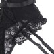 Секси боди SUBBLIME - TEDDY WITH GARTER WITH LACE DETAIL AND STRIPS BLACK S/M