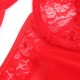 Секси боди SUBBLIME - TEDDY WITH GARTER WITH LACE DETAIL AND STRIPS RED S/M