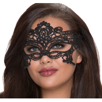 Маска QUEEN LINGERIE - WIDE BLACK LACE MASK