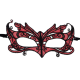 Маска QUEEN LINGERIE - LACE MASK WITH RED DETAILS