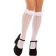 Чорапи LEG AVENUE - KNEE-HIGH SOCKS WITH RUFFLES WHITE