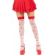 Чорапи LEG AVENUE - MUSHROOM HIGH SOCKS RED/WHITE