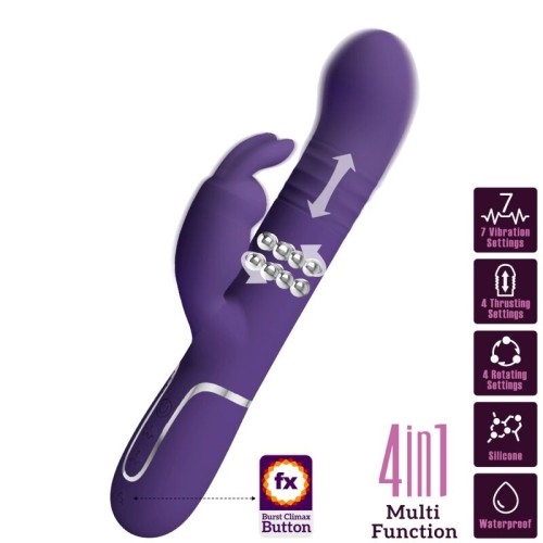 Вибратор PRETTY LOVE - COALE RABBIT VIBRATOR 4 IN 1 PURPLE