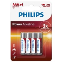 Батерии PHILIPS - POWER ALKALINE BATTERY AAA LR03 4 PACK