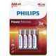 Батерии PHILIPS - POWER ALKALINE BATTERY AAA LR03 4 PACK