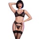 Бельо CHILIROSE - CR 4692 SET FOUR PIECES BLACK L