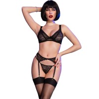 Бельо CHILIROSE - CR 4692 SET FOUR PIECES BLACK XL