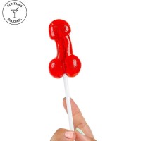 Близалка SECRETPLAY - COCK LOLLIPOP WITH ALCOHOL STRAWBE