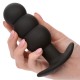 Анален разширител CALEXOTICS - ROCK BOTTOM BEADED ANAL PLUG 10 VIBRATIONS SILICONE BLACK