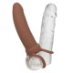 Вибратор CALEXOTICS - MAXX THICK DUAL PENETRATOR 10 VIBRATIONS BROWN