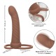 Вибратор CALEXOTICS - MAXX RIBBED DUAL PENETRATOR 10 VIBRATIONS BROWN