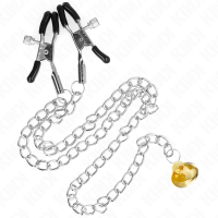 Щипки за зърна KINK - CHAIN NIPPLE CLAMPS WITH HORN PENDANT 30 CM