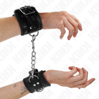 Белезници KINK - FUR LINED WRIST RESTRAINTS BLACK WITH B