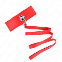 Нашийник KINK - NECKLACE WITH LEASH 116 CM WITH SILVER STUDS MODEL 4 RED ADJUSTABLE 40-48 CM X 6 CM