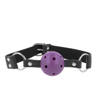 Топка за уста KINK - BREATHABLE BALL 4 CM GAG WITH DOUBLE RIVET PURPLE 62.5 x 2.5 CM ADJUSTABLE 42-58 CM