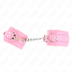 Белезници KINK - FUR LINED WRIST RESTRAINTS PINK WITH PINK BELT ADJUSTABLE 17-29 CM X 6 CM