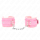 Белезници KINK - FUR LINED WRIST RESTRAINTS PINK WITH PINK BELT ADJUSTABLE 17-29 CM X 6 CM